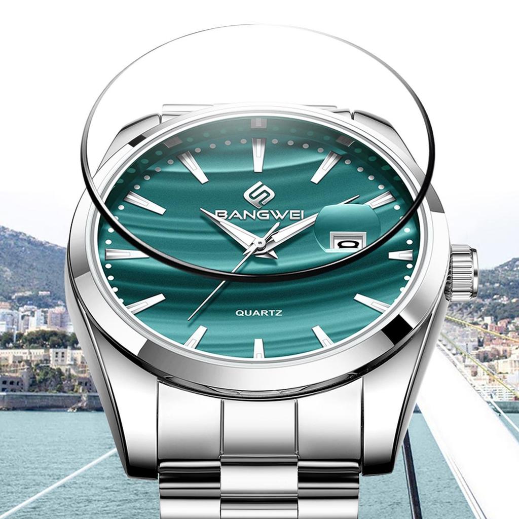 LIGE New Men Watches BANGWEI Brand Fashion Casual Personality Dial Waterproof Steel Mens Quartz Watch