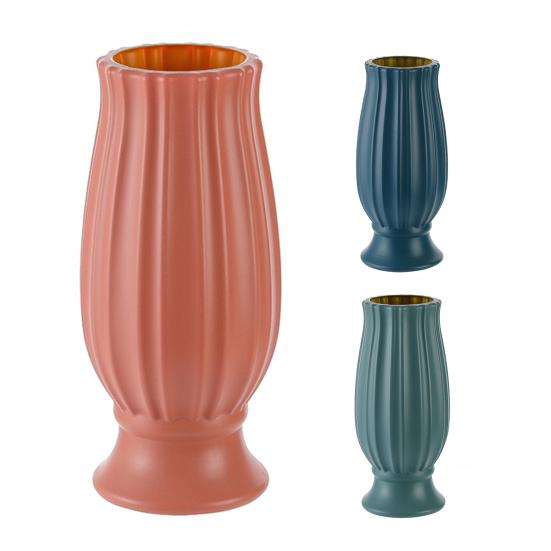 Plastic Vase Practical Shatterproof Portable Ceramic Look Vase Desktop Centerpiece Decorative Vase Plastic Vase for Bedroom