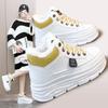 Women's Shoes Plus Velvet Thickened Inner Heightening Sneakers Color Matching Thick-soled Sponge Cake Heightening White Shoes