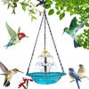 Hanging Bird Bath with Solar Water Fountain Pump Bird Bath Basin Outdoor