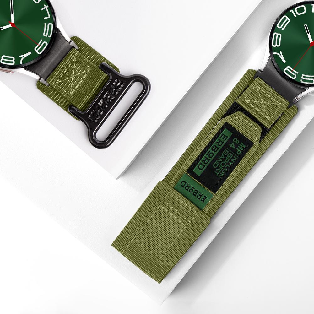 ERBORD MP84 Nylon Strap for Samsung Galaxy Watch 4/5/6 40/42/43/44/45/46/47MM, Green