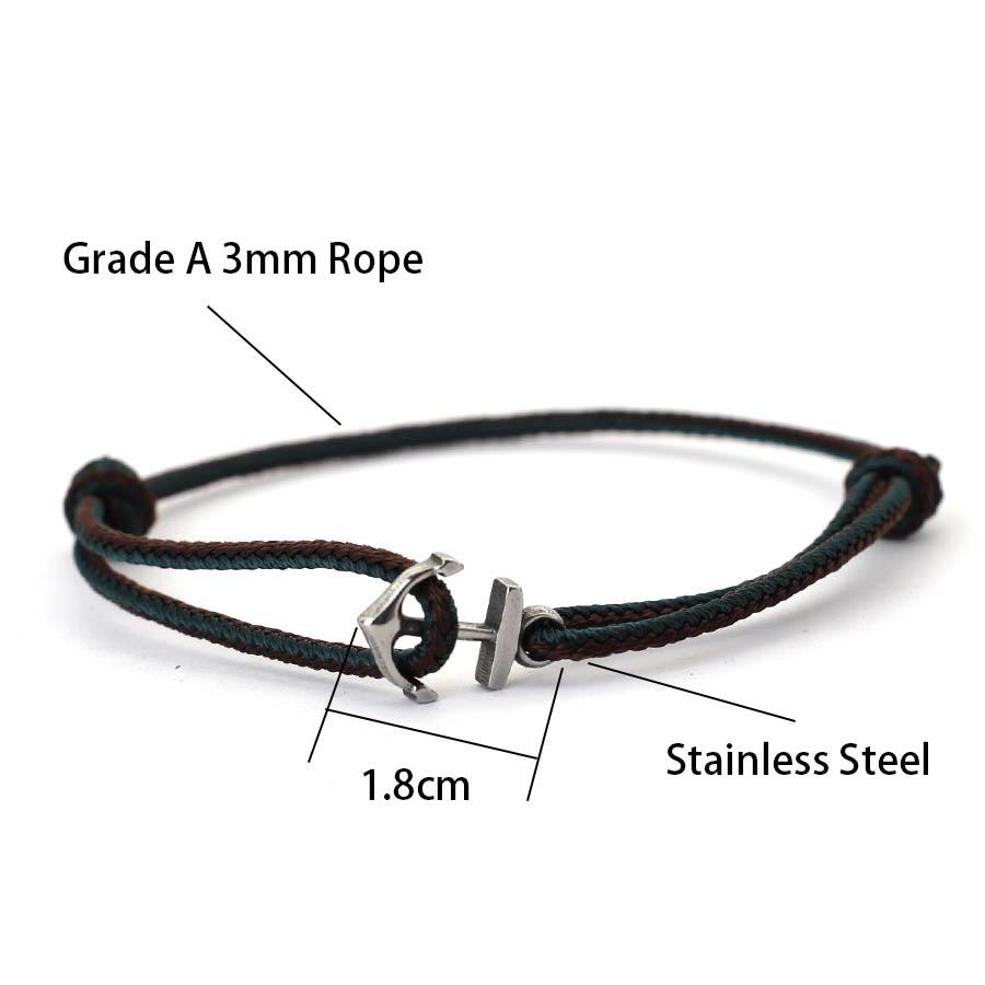 Fashionable Men Anchor Bracelet With Ethnic Cords Adjustable Handmade Premium Braclet Beach Surfing Jewelry Nautical Braslet