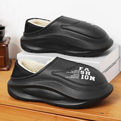 Зимние мужские женские теплые тапочки уличные хлопковые тапочки домашние комнатные нескользящие туфли мужские теплые плюшевые тапочки для спальни 36-45