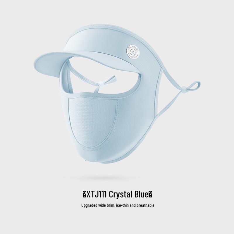 Женская шляпа от солнца из ледяного шелка и дышащая маска для лица - Легкая летняя защита