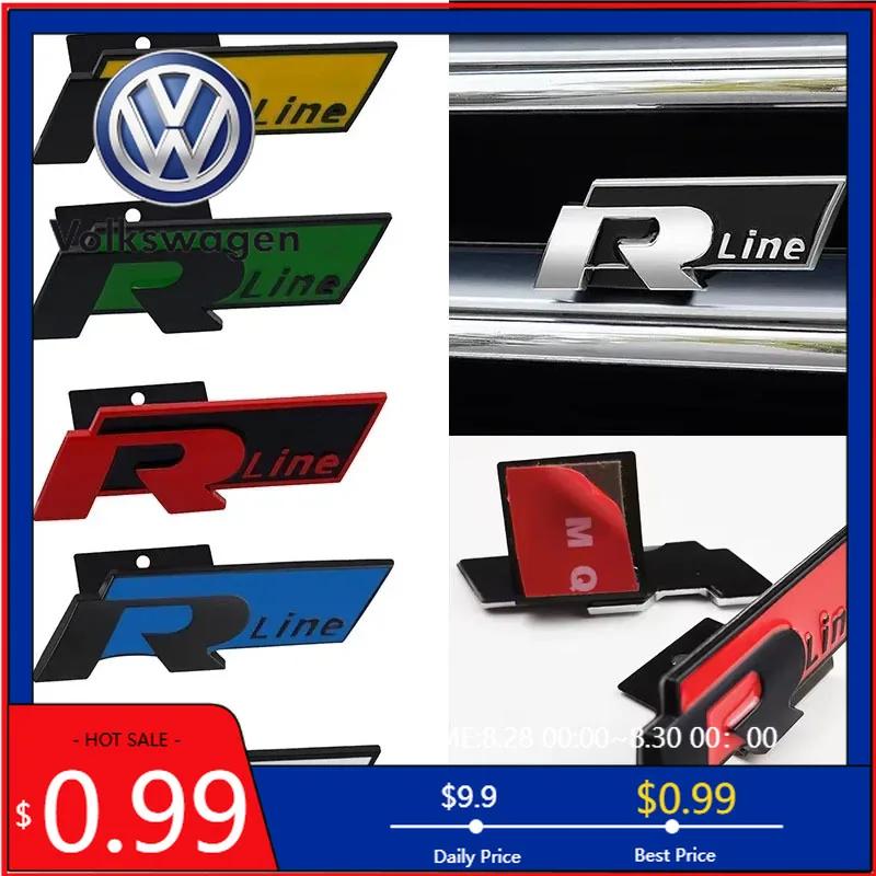 DKRSE1 VW 2026 Hot 3D Metal Car Logo R RLine Front Grille Emblem Badge Sticker For Volkswagen VW Golf R R32 MK7 MK7.5 MK8 Polo GTI GTE