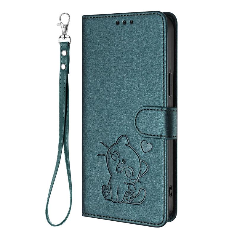 Applicable iPhone17promax iPhone leather case17AiR Heart-shaped cat flip cover card holder15Pro Protective Sleeve