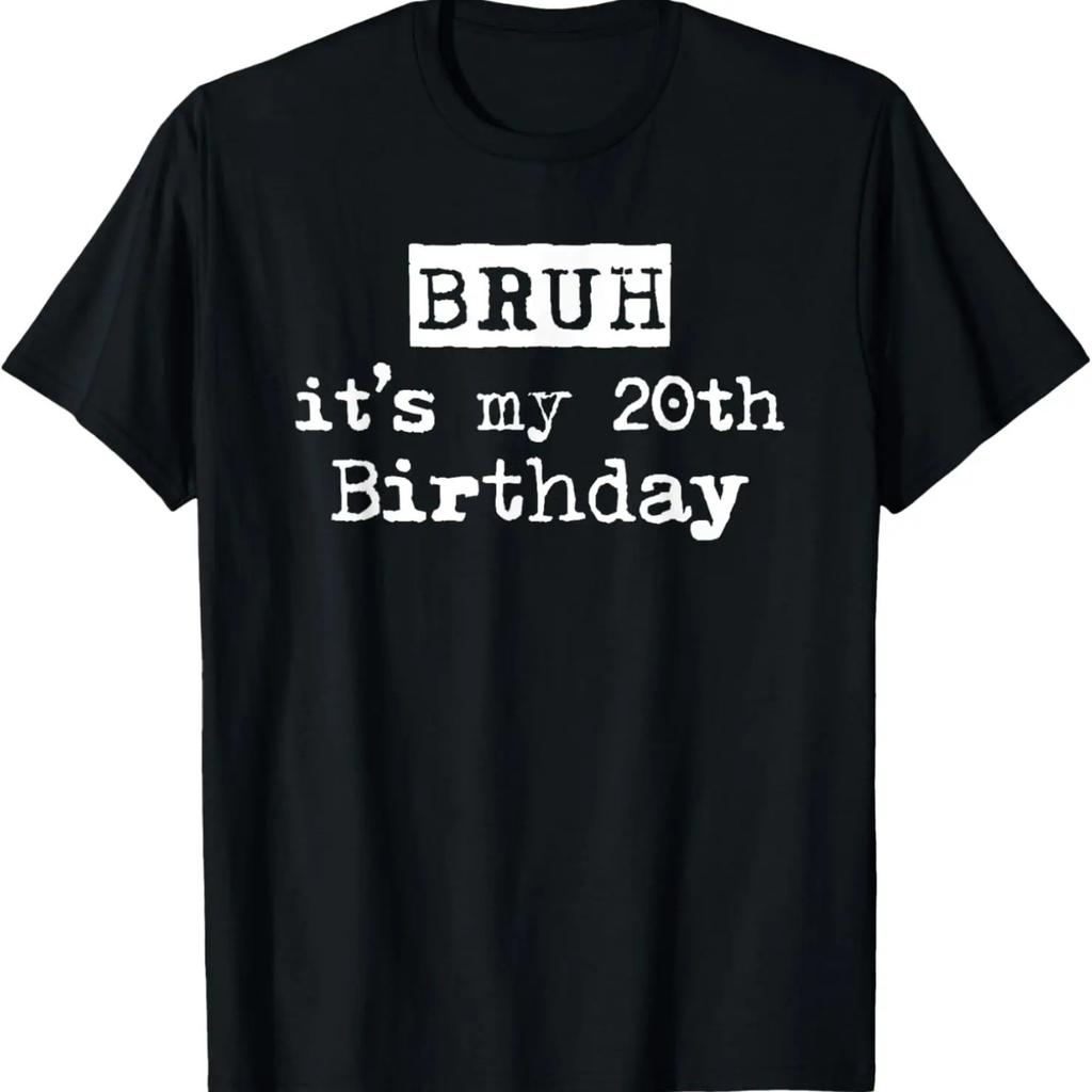 Bruh It's My 20th Birthday Funny Retro 20th Birthday T-Shirt