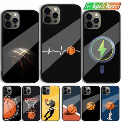 Спортивный чехол для телефона COOL с баскетбольным дизайном для iPhone 15,14,13,12,11,Plus,Pro,Max Mini, с магнитной беспроводной зарядкой MagSafe