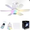 2-в-1 потолочный светильник RGB с дистанционным управлением и функцией синхронизации, подвесной вентилятор со светодиодной подсветкой, регулируемая скорость