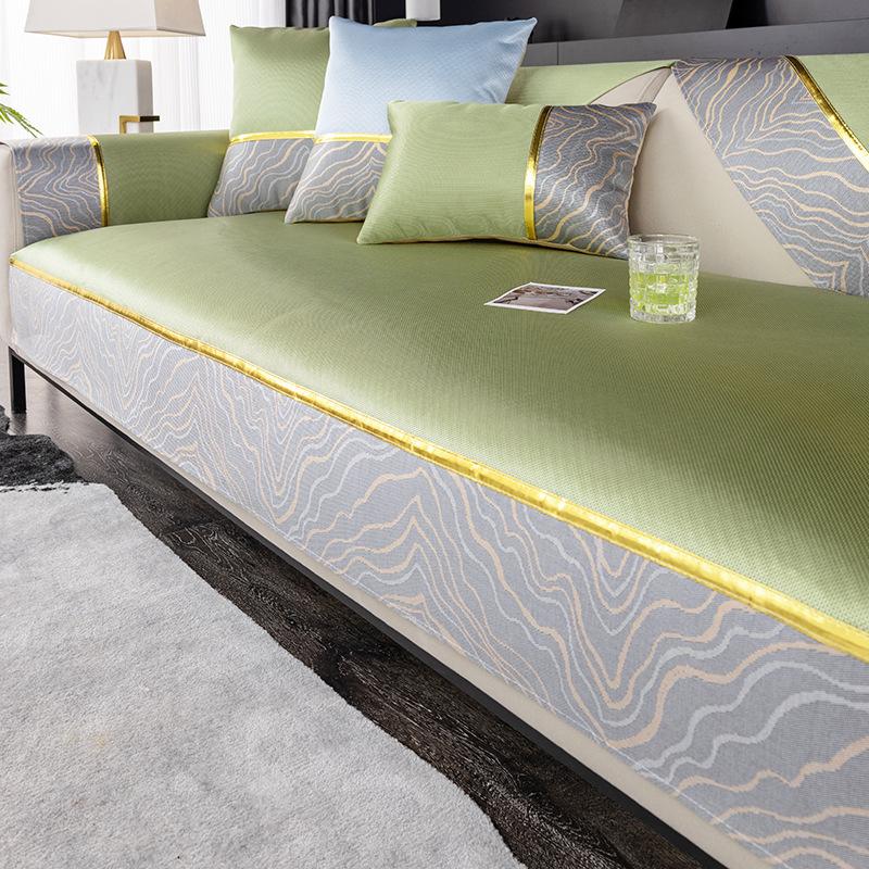 Летняя подушка для дивана из ледяного шелка, нескользящий коврик, подушка для сиденья, новый легкий роскошный простой кожаный чехол для дивана, тканевое полотенце