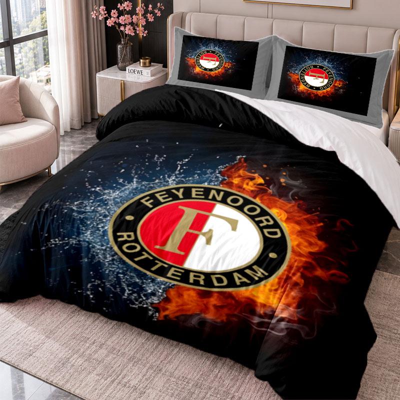 Feyenoord 3Pcs Bedding Set Duvet Cover With Two Pillowcases For Bedroom Home Decoration