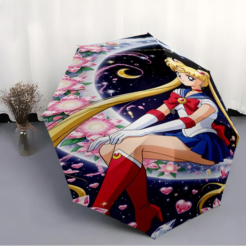 1pc Sailor Moon Umbrella, Sun Protection, And UV Shielding. It Has Eight Sturdy Ribs for Outdoor Use And Perfect As a Holiday Gift