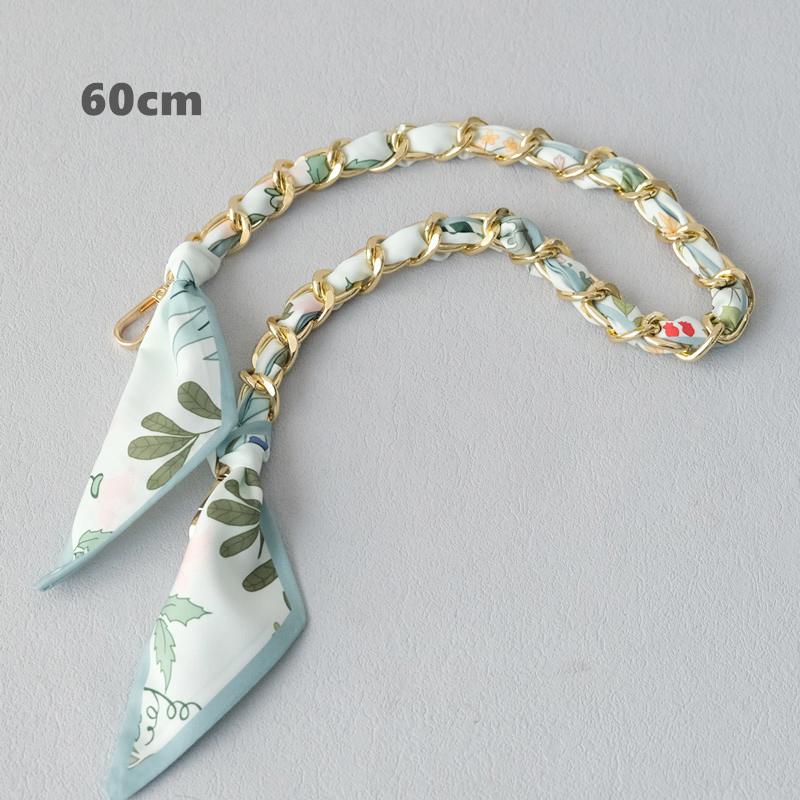 Новый модный бренд женские сумки аксессуары цепи съемные цветочные золотые серебряные металлические шелковые ремешки женские DIY цепи ручки для сумок