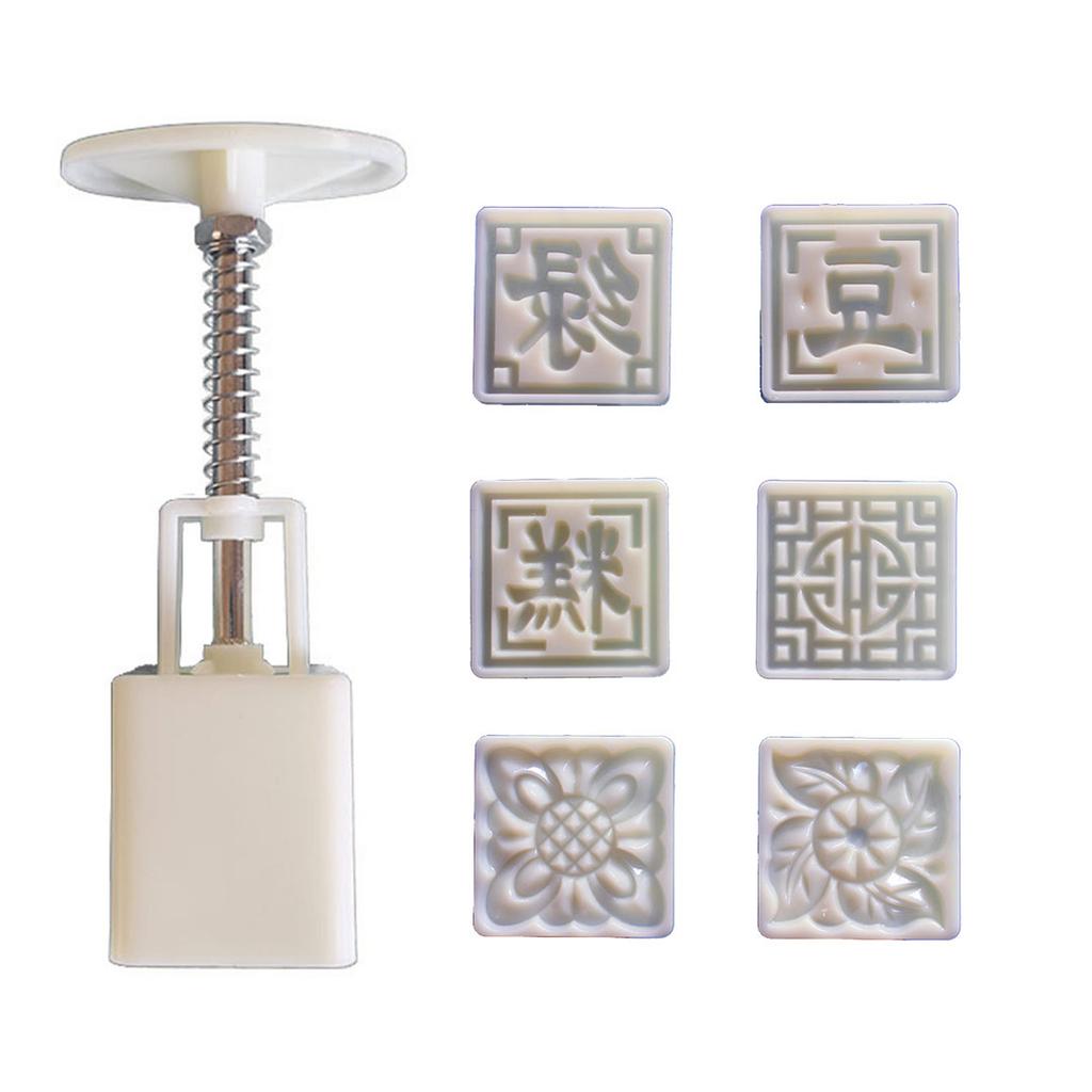 3D Формы для печенья Штампы Квадратные Формы для лунных пряников Ручное Пресс для лунных пряников Инструмент для выпечки на Праздник середины осени