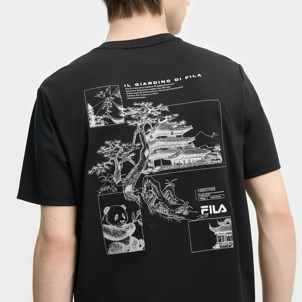 New FILA HERITAGE T Shirt Men's Jet Black F11M538121FBK
