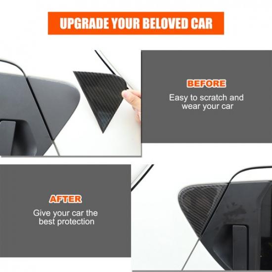 Мягкий карбоновый стикер на наружную ручку двери и заднюю треугольную накладку для Nissan Juke 2011-19