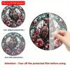 1pc 2d Flat Wood Animals Panda Print Stained Window Suncatcher Home Room Wall Decor Cat Pattern Wooden Sign - 20cm Round Wooden Hanging Pendant DIY