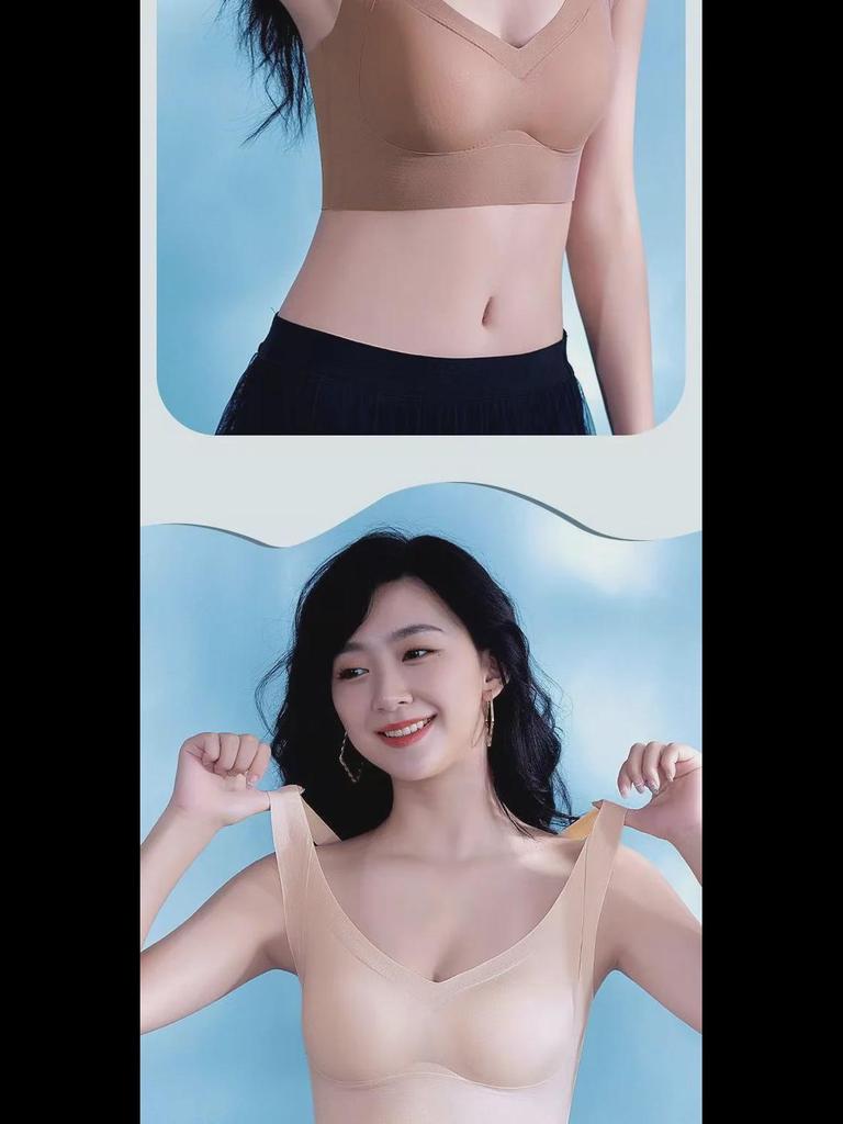 Бесшовный антипровисающий спортивный бюстгальтер для женщин с большой грудью - латекс, конструкция без стальных колец