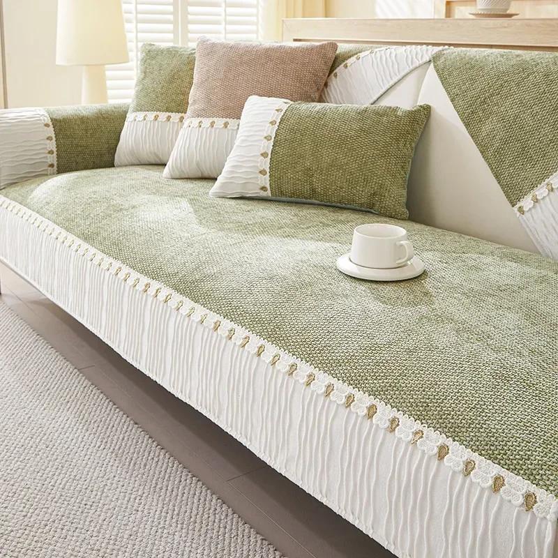Чехол для дивана Nordic Soft Chenille, противоскользящий, универсальный, для дивана, полотенце для гостиной, пылезащитный, для дивана, защитный коврик для мебели