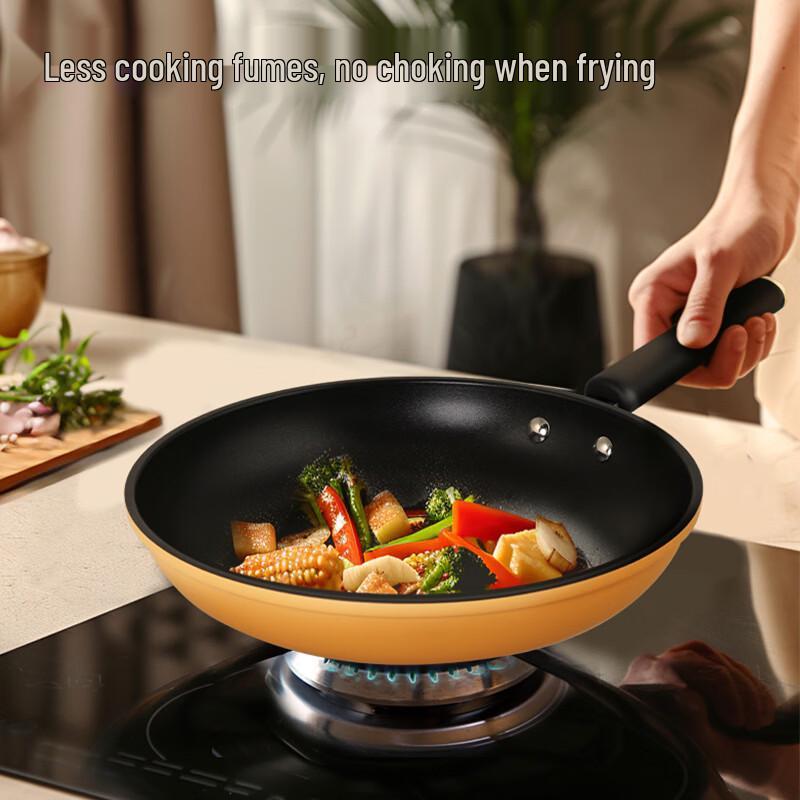 COOKER KING Orange Heart Aluminum Non-Stick Frying Pan