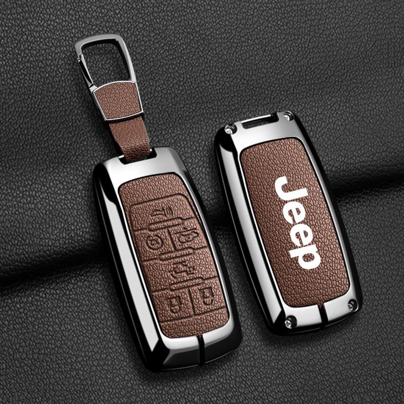 Совместимый чехол для ключа Jeep для Compass, Renegade, Cherokee, Grand Commander, Grand Cherokee