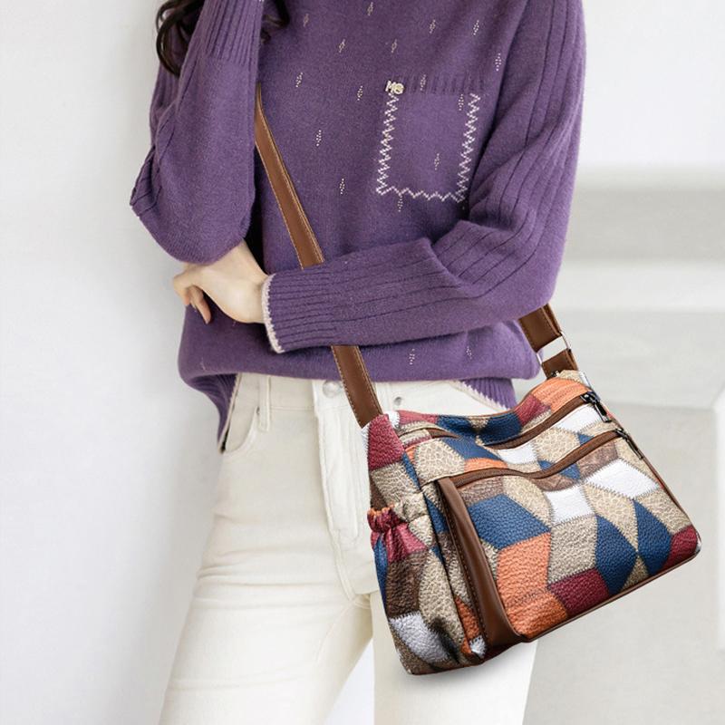 Yogodlns Женские сумки-мессенджеры, новая сумка из искусственной кожи с наклоном, женская сумка через плечо, винтажная сумка в клетку