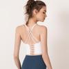 European & American Solid Color Cross-Back Sports Bra: Shockproof Yoga Vest for Women
