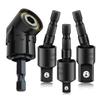 Угловой адаптер для сверла с вращением на 360°, набор ударных адаптеров для головок 1/4 3/8 1/2 дюйма, угловое сверло для отвертки 105 градусов