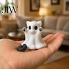 Halloween Themed Room Ornaments Ghost Cat Statue, Cute Figurine, Cartoon Holiday Collectible Figurines Spooky Decoration for Home Office Desktop Decor
