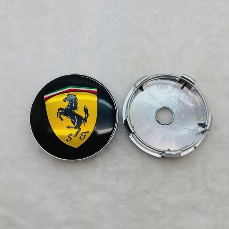 1 шт. 60 мм для колпака колеса автомобиля Ferrari, модификация стального диска, универсальный, золотой, выставочный логотип, значок, декоративные наклейки, аксессуары