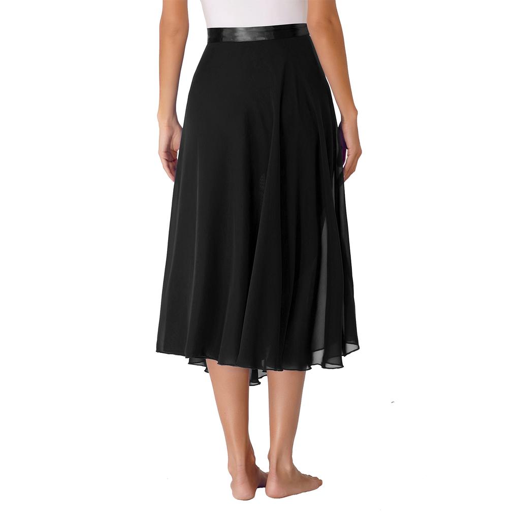 Женская юбка-пачка с высокой талией, струящаяся, однотонная, средней длины, со шнуровкой, для современной хореографии