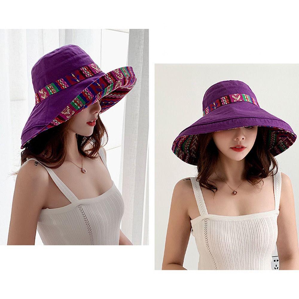 Autumn Basin Cap Retro National Sun Protection Summer Wide Brim Beach Sun Hat Sun Hat Womens