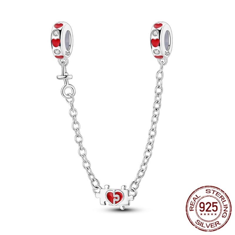 Copper Stars Moon Sun Clover Safety Chains Pendant Charms Beads Fit Original Bracelets Diy Jewelry Gift For Women