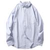Japanese-Style Retro Long Sleeve Casual Oxford Striped Shirt