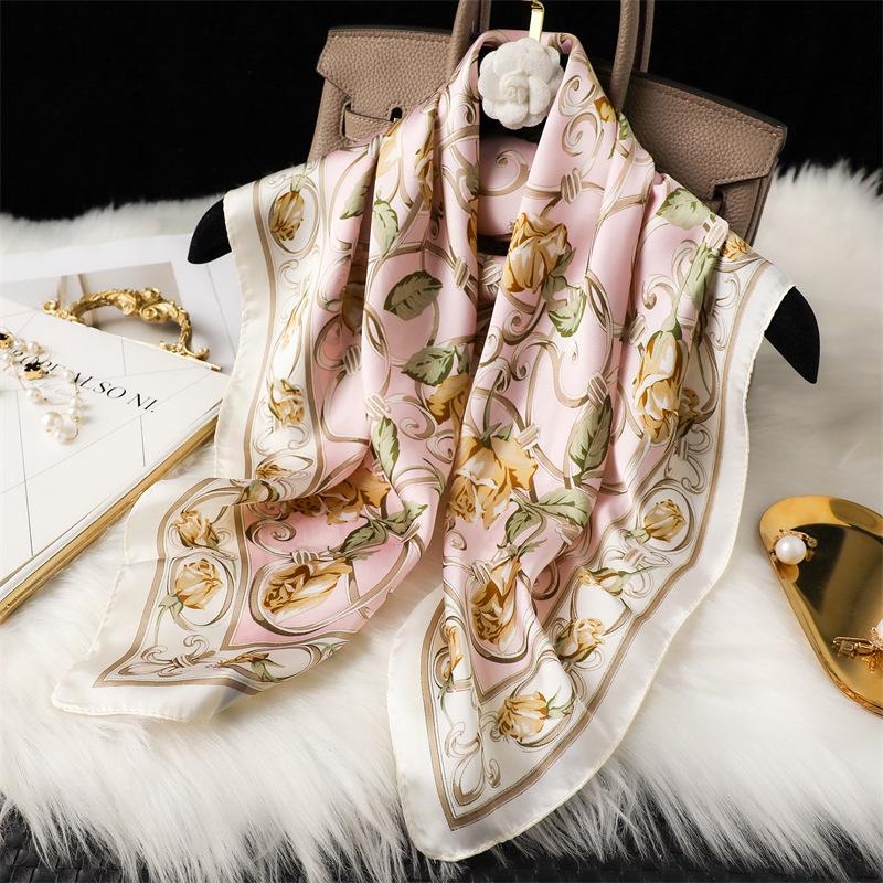 70 * 70cm New Silk Small Square Scarf For Women'S Neck Protection Professional Scarf Versatile Hair Tie Headscarf Scarf