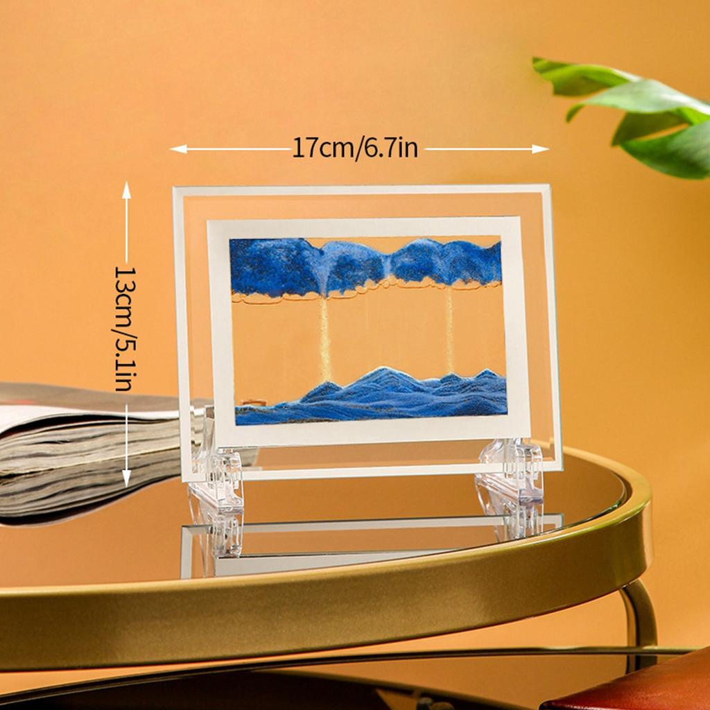 3D Орнамент-картина с зыбучим песком 5 дюймов Креативная декомпрессионная картина с движущимся песком из прозрачного стекла Динамичные песочные пейзажи для декора