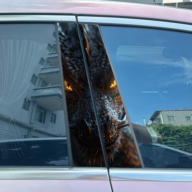 1 пара/2 шт. Черный Дракон Автомобильные Наклейки Автомобильные Водонепроницаемые Прочные Наклейки на B-стойку Закрывают Царапины