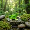 Фигурка лягушки, водостойкое уличное украшение из смолы, яркая бионическая скульптура, для сада, двора, пруда, аквариума, ландшафтного дизайна