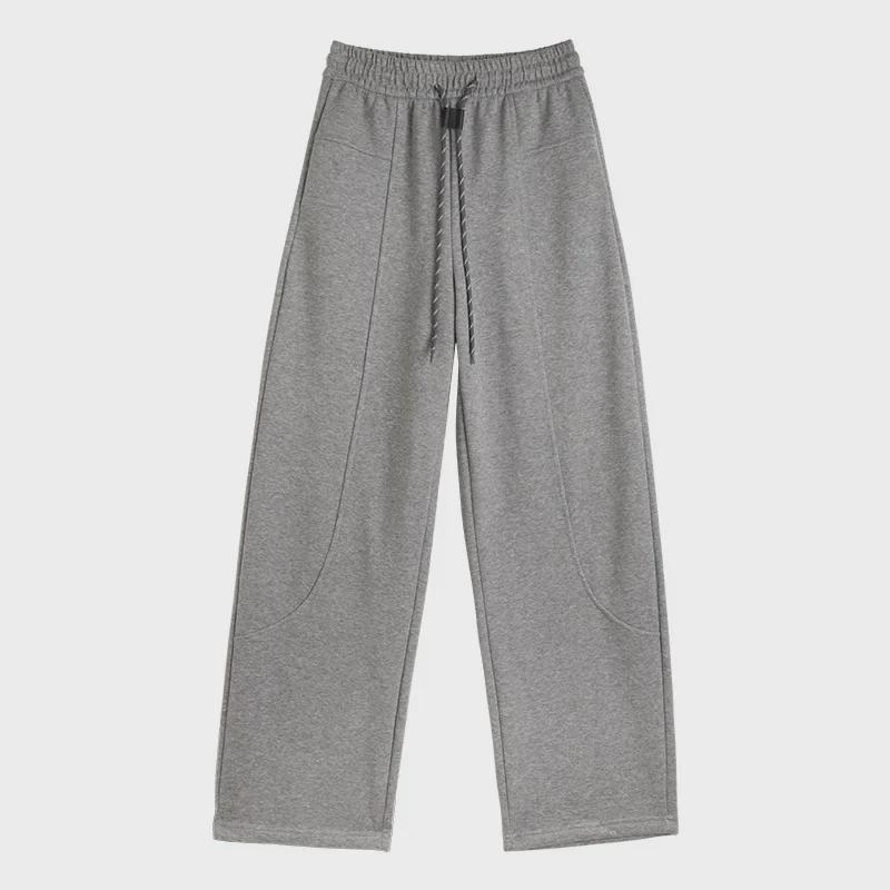 Женские серые широкие спортивные брюки - осень/зима 2024 года, стиль Yunrou Wutong