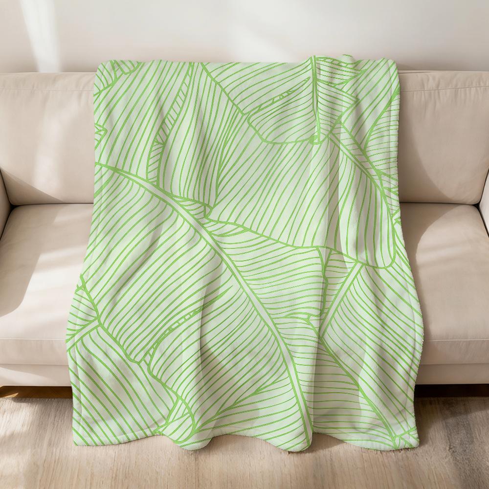 Fashion Art Monstera Leaf Nude Flannel Soft Warm Plush Blanket For Sofa Living Room Pet Hogar Bedroom Gift Home Car Portable