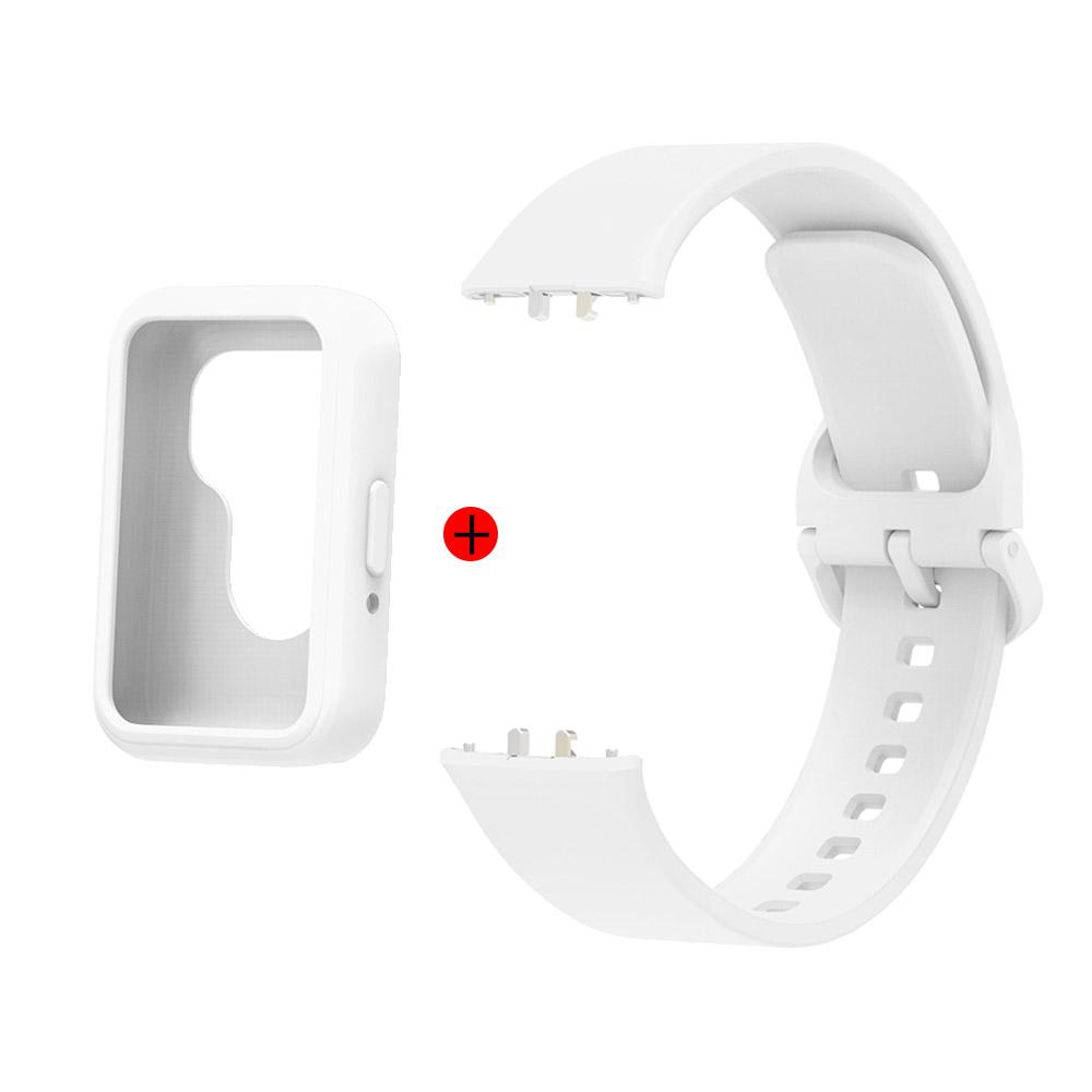 Silicone Strap For Samsung Galaxy Fit 3 Rubber Watchband With Case 2-in-1 Wristband Watch Accessories Correa