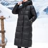 Fashion Winter Long Parkas for Women Black Coats Faux Fur Collar Elegant Loose Thick Warm Lady Jackets Hooded Plus Size Overcoats