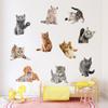 3D Cartoon Cats Toilet Wall Stickers For Kids Baby Rooms Poster Home Decor Cute Animal Cat PVC Self-adhesive Art