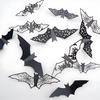 12 шт. 3D Наклейки на стену в виде летучих мышей Разного размера Черные Вырезанные Наклейки-декорации в форме летучих мышей Хэллоуин Праздничная Атмосфера Декор Zyf