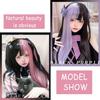 Synthetic Wig Double Spell Color Long Straight Girl Sweet And Spicy Girl Group Style Y2K Girl Lolita Long Ltraight Hair