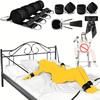 Adult Bed Bondage Set: Handcuffs, Leg Restraints, Straps, and Stool