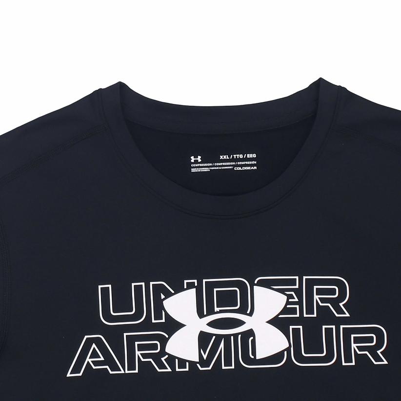 Under Armour Спортивная компрессионная рубашка с круглым вырезом и длинными рукавами, мужские топы, черные 1369728-001