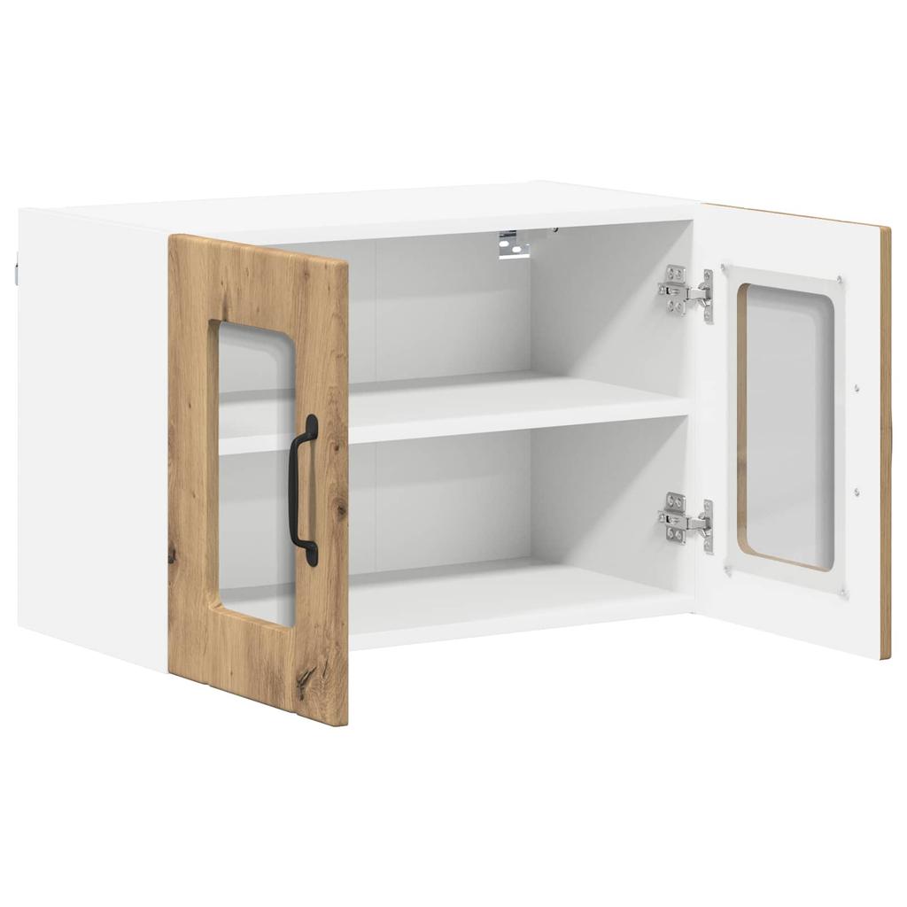 Wall Mounted Glass Cabinet LUCCA 2 pcs Artisan Oak 60 x 31 x 40 cm