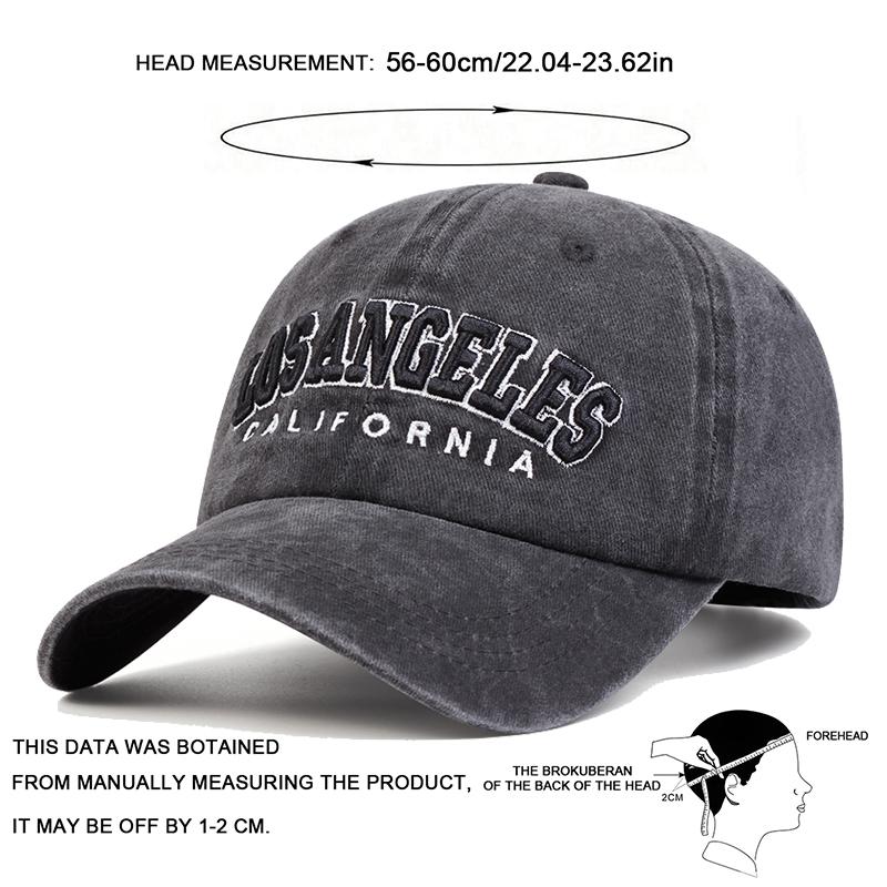 Unisex LOS ANGELES Embroidery CALIF ORNIA Wash Baseball Caps Spring and Autumn Outdoor Adjustable Casual Hats Sunscreen Hat
