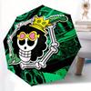 Автоматический складной зонт One Piece с рисунком черепа, с автооткрытием/закрытием, прочный ветрозащитный дорожный зонт для приключений на природе a0826005